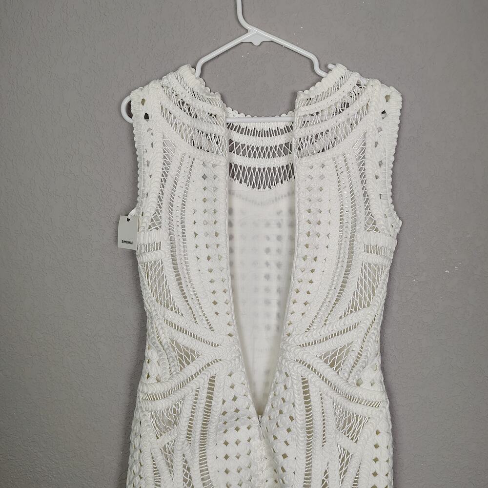 SIMKHAI Coen Crewneck Mini Dress in White Size 0 - Picture 12 of 14